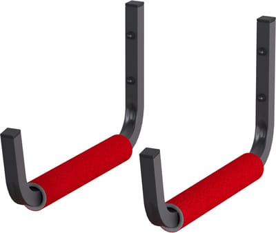 QLS WG1 ROOD 1 Paar Wandhaak Ophangsysteem Wandmontage Garage Opslag Van Gereedschap Fietsen Ladder Kajak 10327