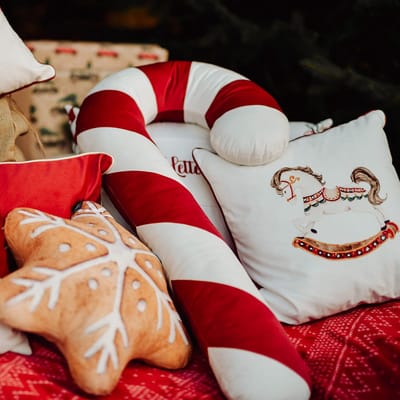 Decordruk XMAS - Decoratieve Kussen - Cukrowa Laska - Rood - XXL