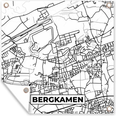 Tuin poster Plattegrond - Kaart - Bergkamen - Stadskaart - 200x200 cm - Tuindoek