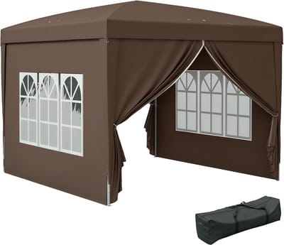 Pop-up Partytent 3x3m Waterafstotend met 4 Zijwanden - Robuust & UV-bestendig Tuinpaviljoen