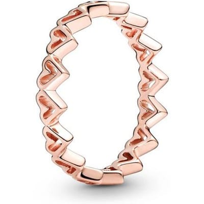 Vrouwen 925 Sterling Zilveren Ringen Met Roségouden Vrijehand Harten Kristallen Vinger Ring Kroon Voor Vrouwen Bruiloft Feest Sieraden 8 beige