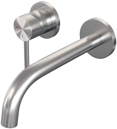 Brauer Brushed Edition Inbouw Wastafelmengkraan met Gebogen Uitloop en Rozetten Model A2 RVS Geborsteld PVD