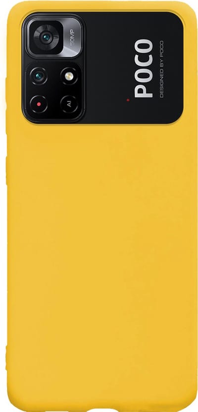 Hoes - Geschikt voor Xiaomi Poco M4 Pro 5G - Sterk & Shockproof - Hoesje Cover - Siliconen Case - Geel