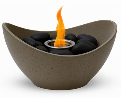 Ardente – Bio Ethanol Tafelhaard – Voor Binnen & Buiten – Rookvrij & Geurloos – Luxe Taupekleurig Design