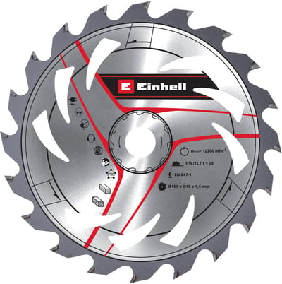 Einhell Hardmetalen TCT zaagblad - Ø150 x 16 x 1,0 mm - 20 tanden