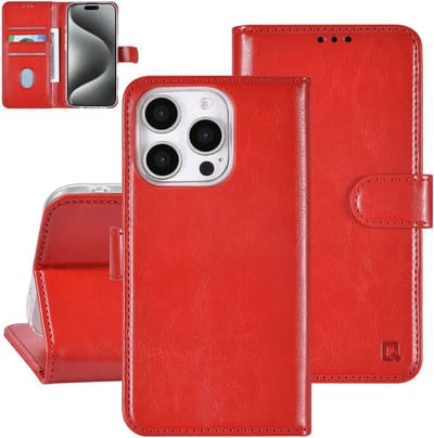 Multimedia & Accessoires PU Lederen Book Case Hoesje geschikt voor Apple iPhone 16 Pro – Rood - Portemonnee – Met Stand – Kaarthouder – Pasjes Houder – 3 Pasjes - Magneet Sluiting – Bookcase