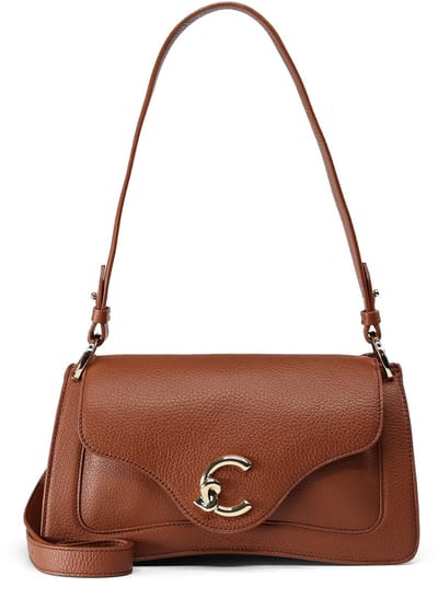COCCINELLE Leren handtas schoudertas C-Me Handle Bag Cognac bruine