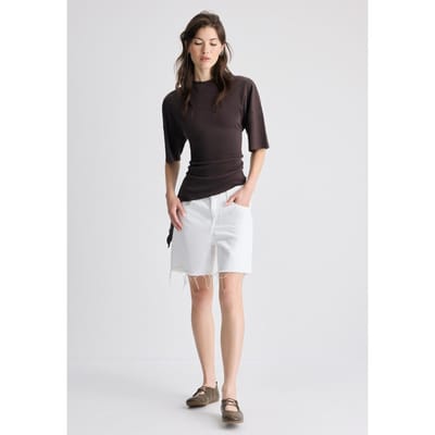 Stradivarius Asymmetrisch T-shirt met korte mouw  Bruin XS