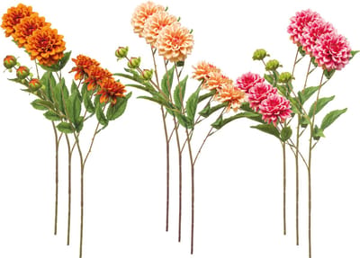 Emerald - Kunstbloem Dahlia mini 68cm - Set van 9 - Kunstplant voor binnen