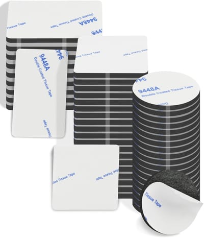 Dailygoods - Dubbelzijdige Tape 50 Stuks, Dubbelzijdige Kleefpads EVA Schuim, Extra Sterk Dubbelzijdig Plakband Zelfklevende Pads, Zelfklevende Pads Zwart voor Huis Kantoor Auto(Rechthoek Rond Vierkant)
