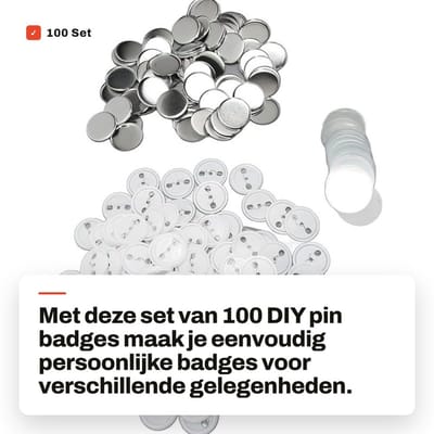 Dailygoods- Pin Badges 100 Stuks - DIY Button Maker - Hoogwaardige Materialen - Plastic/Blik - Unieke Geschenken - Geschikt voor Langdurig Gebruik - Badge Maker