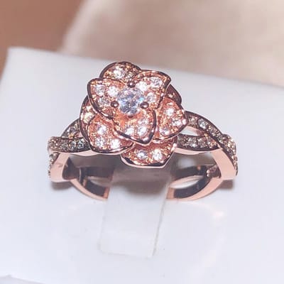 Sterling Zilver Verstrengelde Driedimensionale Rozenring Witte Zirkonia Volledig Diamanten Ring Dames Temperament Elegante Sieraden 9