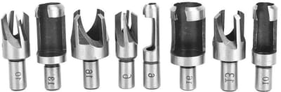 8-delige Conische Houtplug Frees Set voor Houtbewerking, Vellingfrezen en Boren met Boormachine