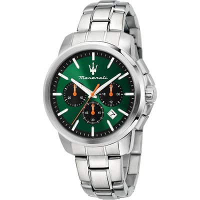 Maserati Successo Groen Roestvrij Staal Heren Quartz Chronograaf met Datum R8873621043 groen