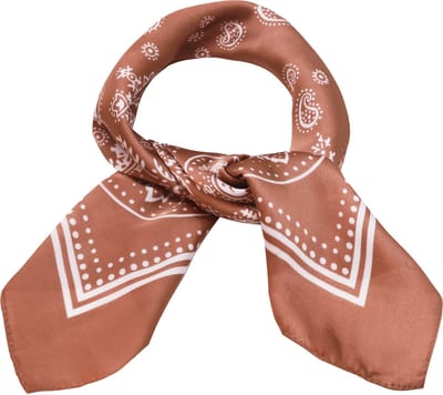 Emilie Scarves - sjaal - bruin - paisley print - bandana satijn vierkant