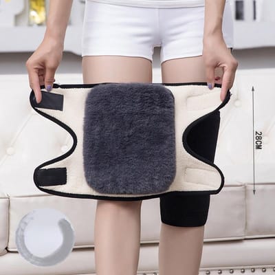 1 paire de genouillères antidérapantes sans couture, protège-genoux épais, couverture chaude pour automne et hiver gris