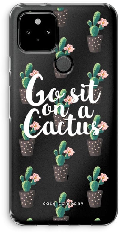 Case Company® - Hoesje geschikt voor Google Pixel 5 hoesje - Cactus quote - Soft Cover Telefoonhoesje - Bescherming aan alle Kanten en Schermrand