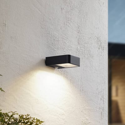Lucande - solar buitenlamp - Gegoten aluminium, glas - H: 5 cm - zandzwart, transparant