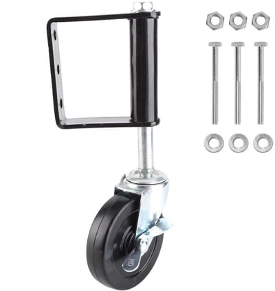 Verstelbaar Poortwiel - Veerbelast Wiel - Zware Deuren Openen - 360 Graden Rotatie - 4 Inch Wiel - Zwart