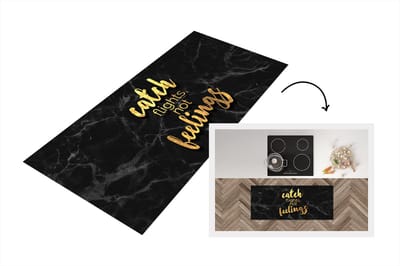 Keukenloper - Loper keuken - Quotes - Emotie - Marmer - 120x50 cm - Keukenloper vinyl