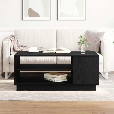 vidaXL - Salontafel - Zwart - Eiken - 102 - x - 55 - x - 43 - cm - Bewerkt - hout