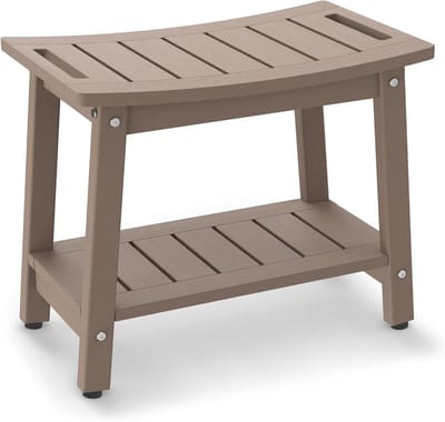 Douchekruk - Badkamerkruk - Veilig Douchen - Waterdicht HDPE Materiaal - Large 21x12.5x17 Inch - Taupe