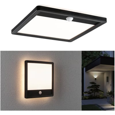 LED-paneel voor buiten Lamina Backlight Schemergestuurde bewegingsmelder (IR) zeewater bestendig IP44 hoekig 250x250 mm 3000K 14,5W 950lm 230V Zwart Kunststof