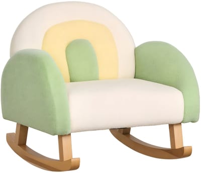 Kinderfauteuil Schommelstoel – Peuter Sofa van Eucalyptus Hout – Groen