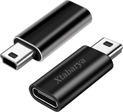 Xtabarya USB mini Male Naar Usb Type C Vrouwelijke 5pin Data Overdracht Connector Voor Gopro MP3 Digitale Camera Gps zwart