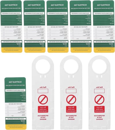 Veiligheidslabels Steigers - Inspectielabels Ladders - Veiligheidsregistratie Apparatuur - Weerbestendig PVC Materiaal - 31x9.2x0.3cm - Multicolor
