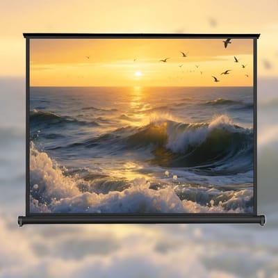 Projectiescherm - Filmscherm Bureau - Thuis Kantoor - Handmatig Ophangbaar - 30 inch 16:9 - Wit