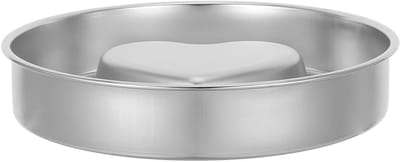 Voerbak Hond - Drinkbak Huisdier - Langzaam Eten - Roestvrij Staal - 21.4 cm - Zilver
