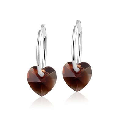 Montebello Oorbellen Claire HZ37 - Swarovski Hart - 925 Zilver Gerhod.- Ø10mm - 20mm