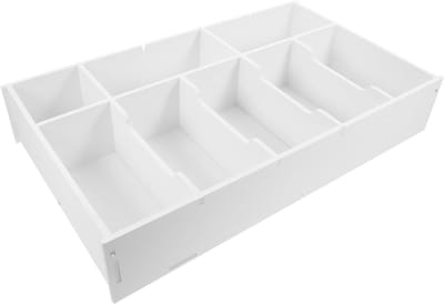 Kassalade Met Vakken - Geldlade Opbergbak - Geld Beheer - Veelzijdig PVC Ontwerp - 42cm - Wit