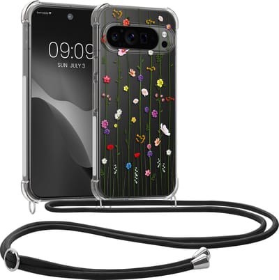 kwmobile telefoonhoesje geschikt voor Google Pixel 9 Pro XL - Hoesje met telefoonkoord - Back cover voor smartphone - Case in meerkleurig / transparant