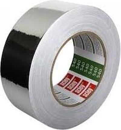 Aluminium Tape  48x10m 25 UM Rubber Lijm, 0,06mm, Brand vertragend, Hoge Viscose, Waterproof, Puur aluminium 25 UM