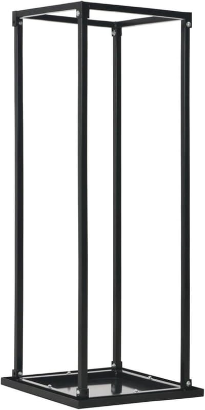 Brandhoutrek Zwart Staal - Opslag Haardhout - Binnen en Buiten - Robuuste Metalen Constructie - 37 x 113 cm