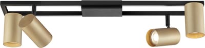 Brilliant Salor - Plafondlamp - GU10 4x5W - 350lm - 3000K - Dimbaar - Zwart/Goud