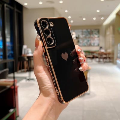 Luxe Plating Hoesje Voor Samsung Galaxy S24 S22 S23 S25 Ultra S23 FE A16 A53 A55 A54 A35 A15 Liefde Hart Zijpatroon Telefoonhoes For Samsung S25