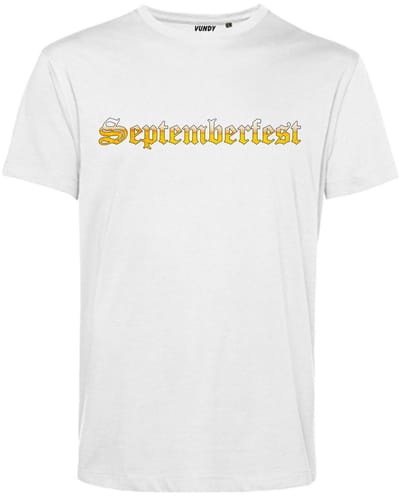 T-shirt Septemberfest bier | Oktoberfest dames heren | Lederhosen man | Foute party | Wit | maat XS
