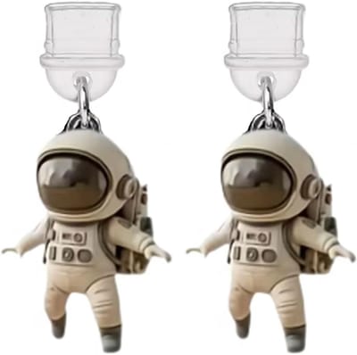 2 Stuks USB C Stofbescherming met Acryl Astronaut-Hanger voor Mobiele Telefoons, Hoofdtelefoons en Tablets, Ideaal voor Kindle e-Readers en Bescherming tegen Stof