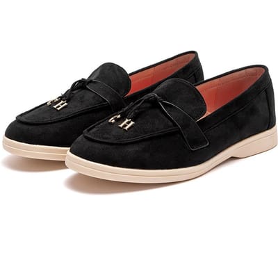 Casual Schoenen voor Heren en Dames Loafers Luxe Merk Leren Schoenen Platte Reisschoenen Wandel Schoenen Zwart Model 39
