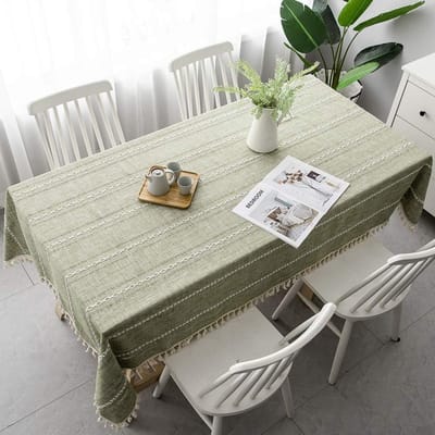 Famanu - Waterdicht linnen tafelkleed 140x140 cm, modern en stijlvol voor keukentafel of tuintafel
