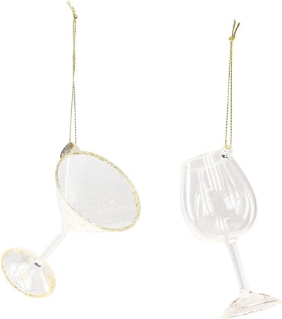 Drinkglas glas hang helder/goud a2