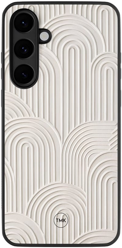 Hoesje geschikt voor Samsung Galaxy S25 FE - Sand curves - Groen - TPU case - Bloemen - Hardcase zwart telefoonhoesje