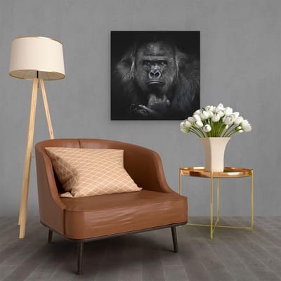 Artaza Canvas Schilderij Gorilla - 60x60 cm - Wanddecoratie Dieren - Muurdecoratie Portret - Schilderijen Op Canvas Jungle