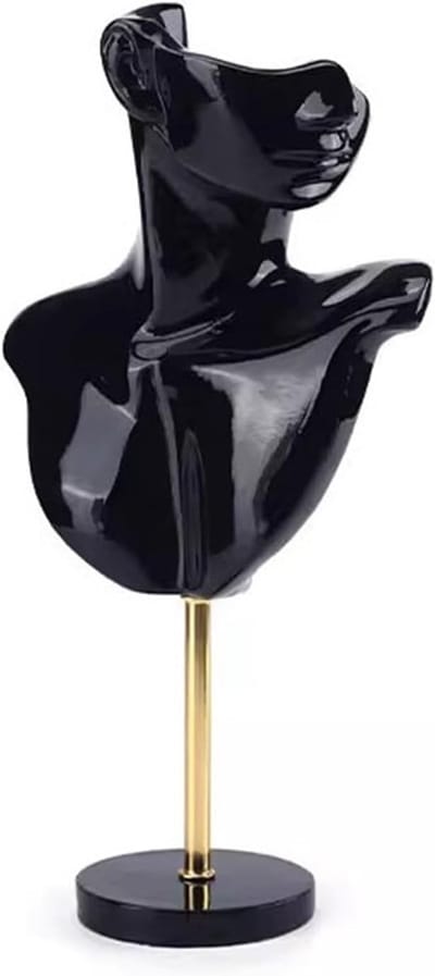 Sieradenstandaard Buste - Hanger Organizer - Sieraden Presenteren - Zwarte Hars Materiaal - 1 Stuk - Zwart