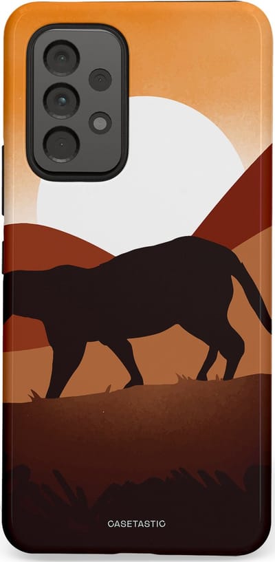 Casetastic Hoesje Geschikt voor Samsung A53 - Stijlvolle Beschermende Duo-layer Case - Zonsondergang Safari