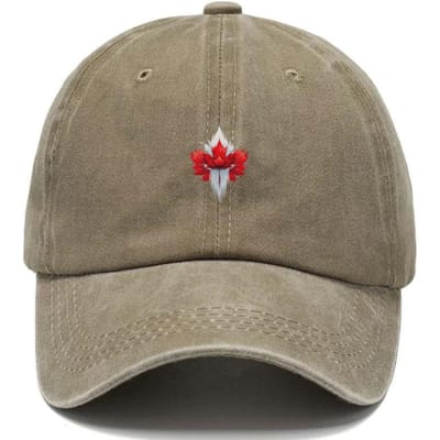 Casquette de baseball personnalisée en coton lavé vintage pour homme Motif Feuille d'érable rouge Chapeau de soleil Streetwear d'extérieur Casquette de papa Réglable Chapeau de camping et de randonnée gray