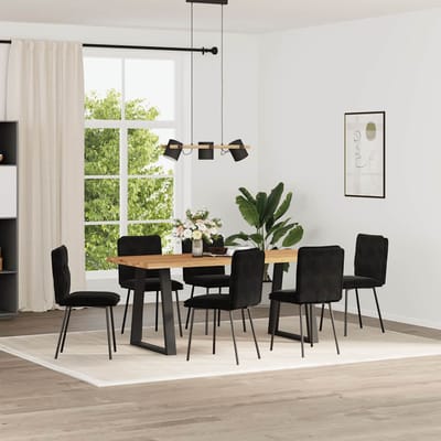 vidaXL - Eetkamerstoelen - 6 - st - fluweel - zwart